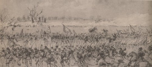 Alfred Waud: The Fifth Corps Attacks Pickett's Division at Five Forks