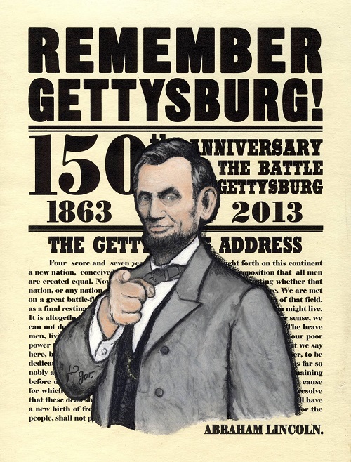 Remember Gettysburg! 150th Anniversary Poster by Jean-Pierre Got