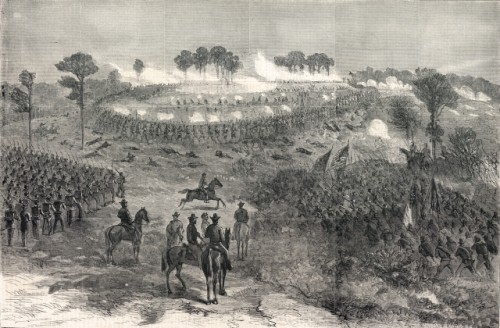 Battle of Ft Harrison September 29 1864 Harpers Weekly Waud